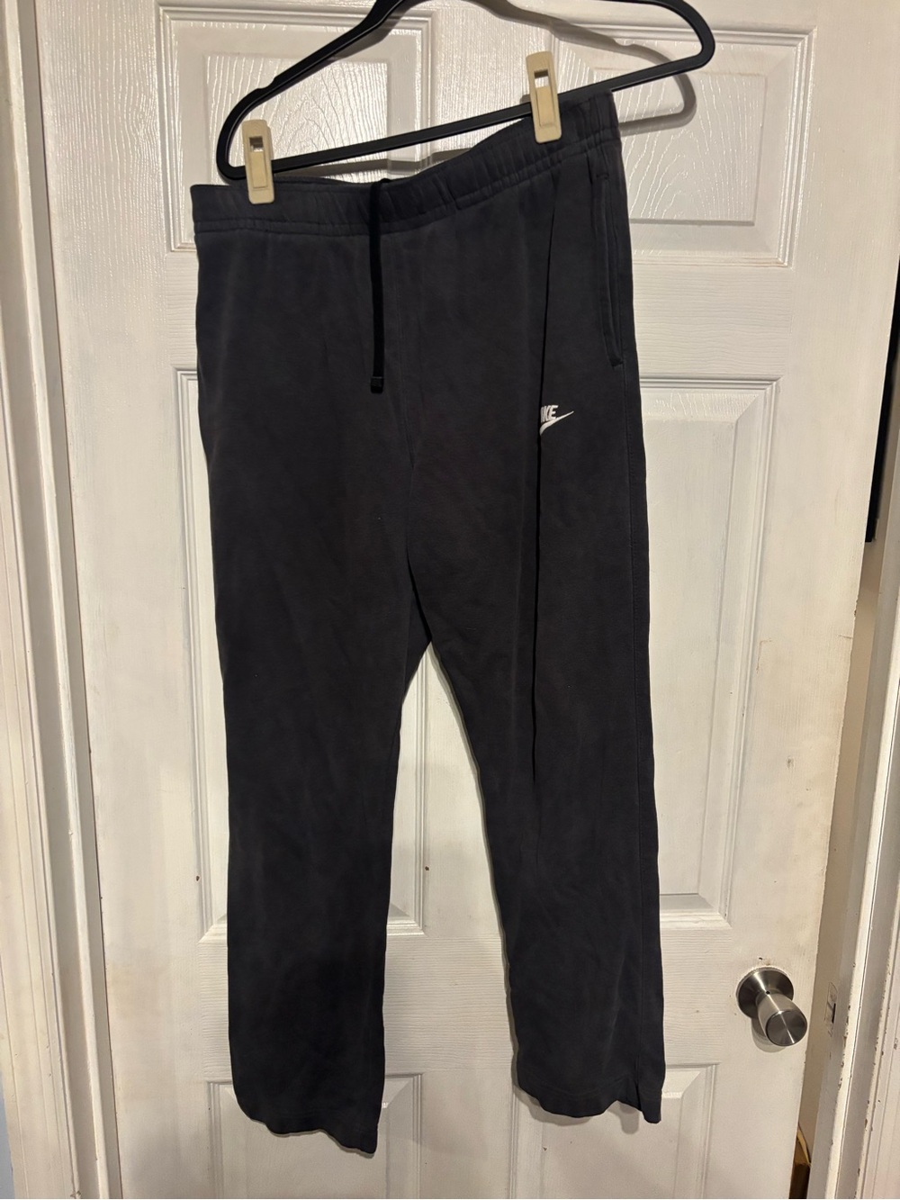 Nike Black Track Pants with White Swoosh